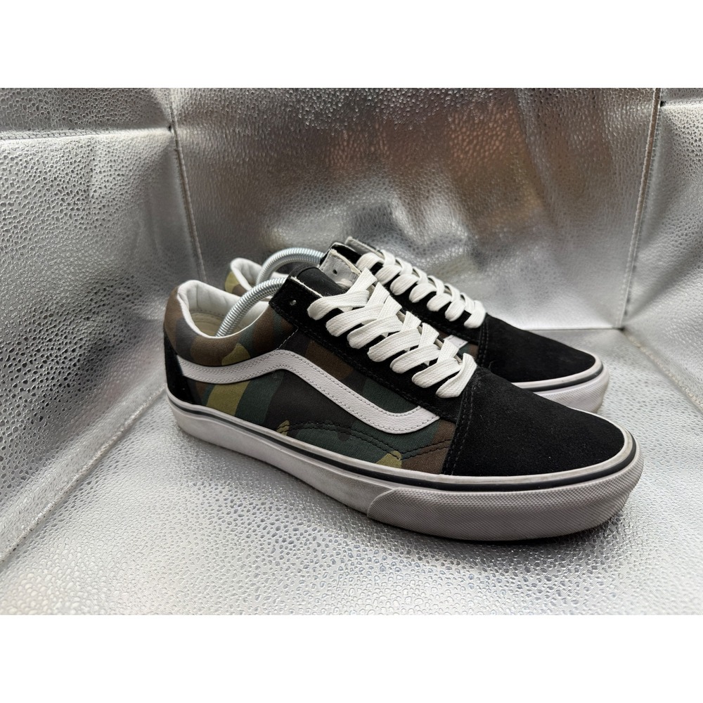 Size 10 Vans Old Skool Sneakers Mens Camo Excellent Low Top Suede Canvas